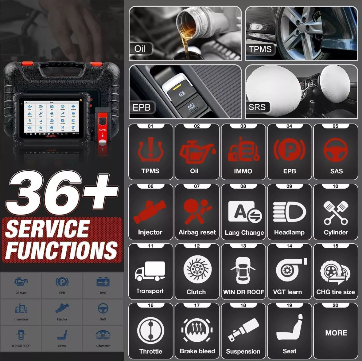 Autel Maxisys MS906Pro-TS Diagnostic Scanner Full Complete TPMS Servics Program