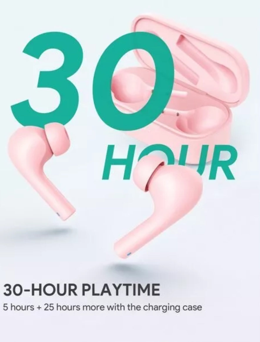 AUKEY True Wireless Earbuds, Bluetooth 5 Headphones with Immersive Sound, 30-Hours Playtime, USB C Quick Charge, IPX6 Water-Resistant, Noise Cancelling Mics Earphones for iPhone and Android
