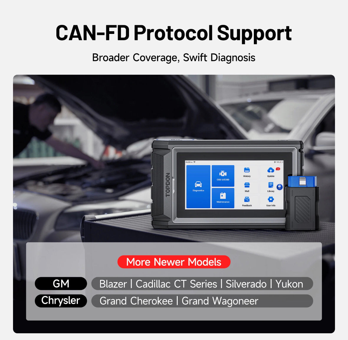 TOPDON AD800BT 2 OBD2 Car Scanner Engine ABS SRS SAS TPMS Diagnostic Tool