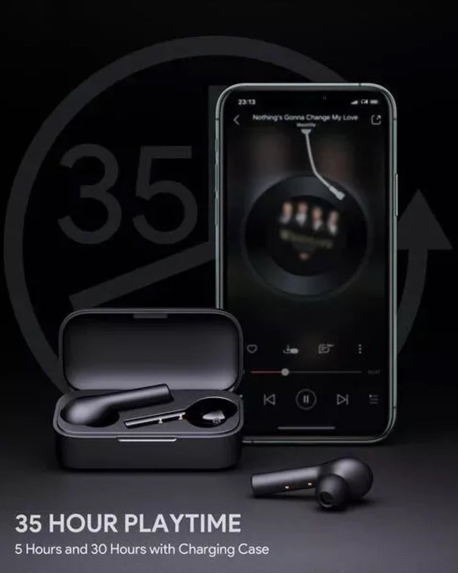 AUKEY EP-T21 True Wireless Earbuds, Bluetooth 5 Headphones with Immersive Sound, 30-Hour Playtime, Wireless Charging Case, USB-C Quick Charge, IPX6 and Noise Cancelling Mics