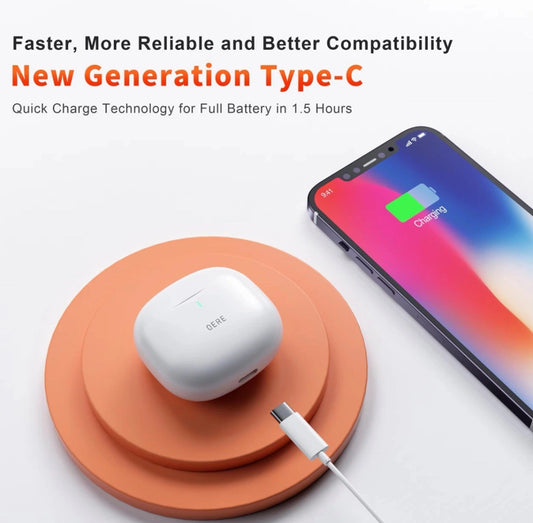 QERE E28 Wireless Earphones TWS Bluetooth 5.3 HD Microphone HIFI Headphone 13mm Driver Low Latency gaming waterproof Earbud