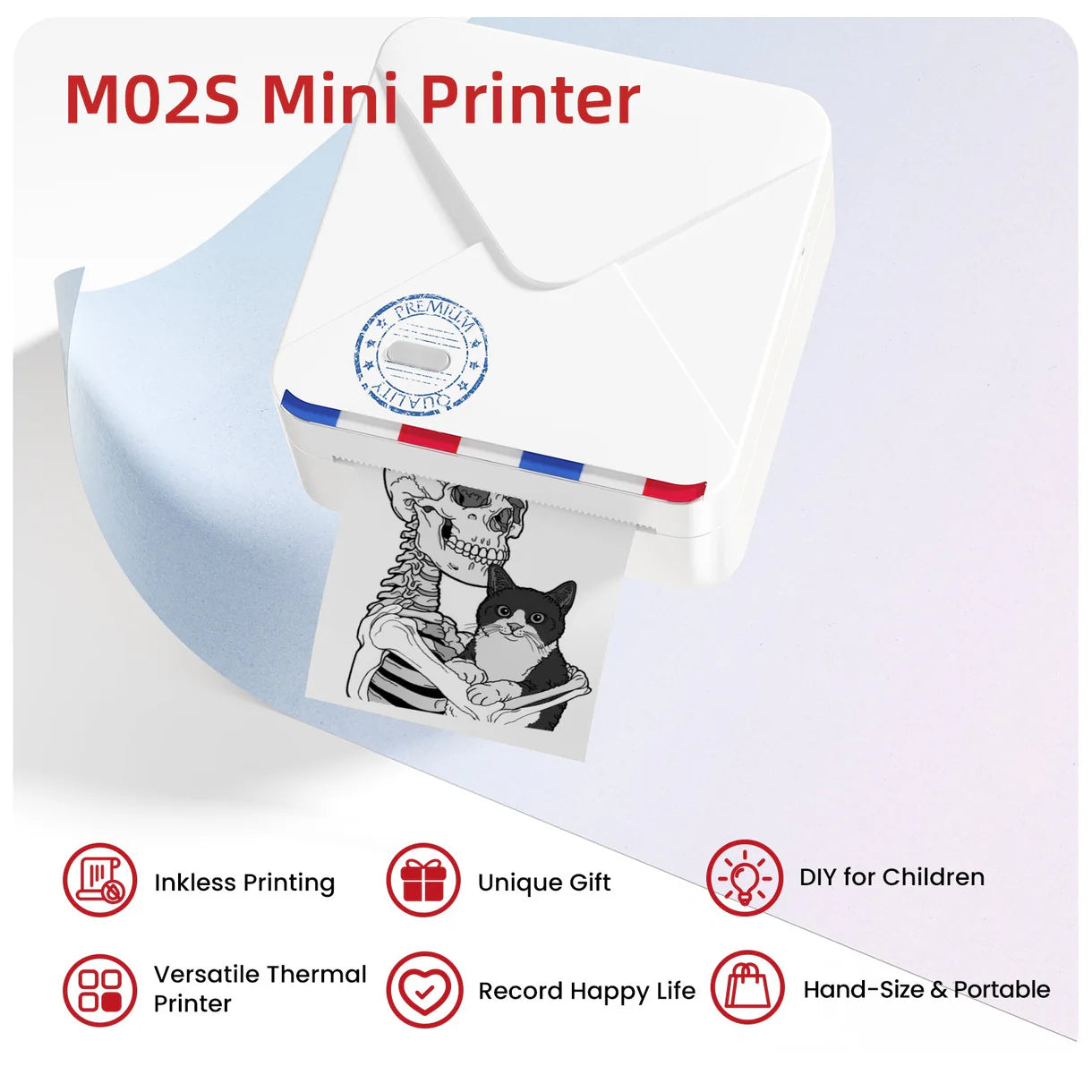 Phomemo M02S Mobile Mini Bluetooth Pocket Printer Compatible with iOS & Android