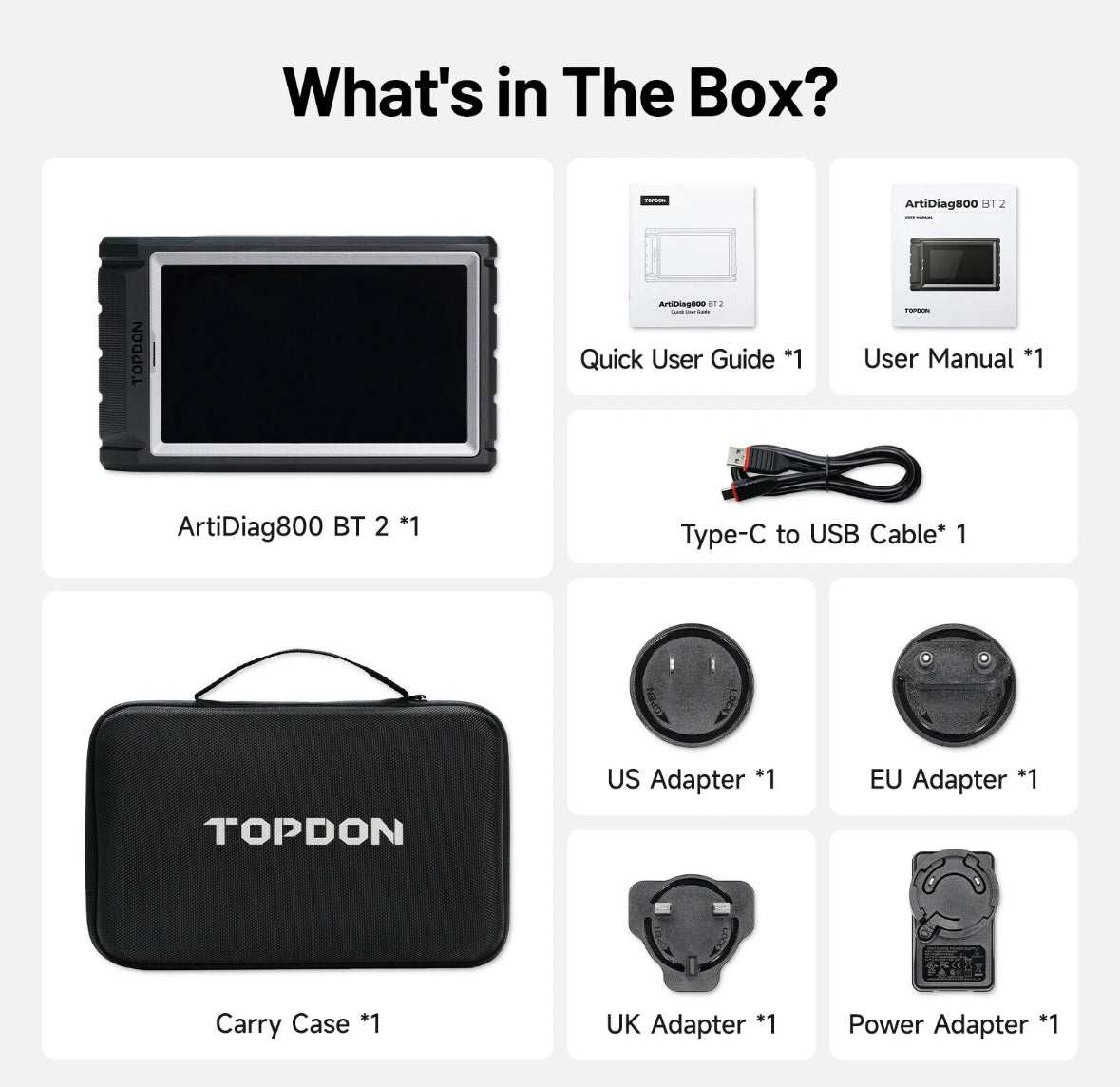 TOPDON AD800BT 2 OBD2 Car Scanner Engine ABS SRS SAS TPMS Diagnostic Tool
