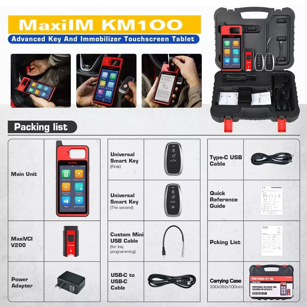 Autel MaxiIM KM100X KM100E Auto VIN IMMO Key Programming Diagnostic Scanner Tool
