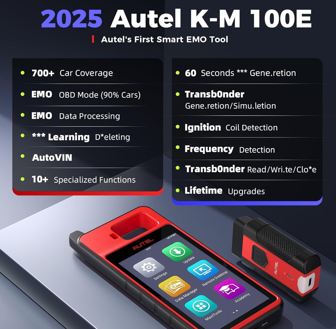Autel MaxiIM KM100X KM100E Auto VIN IMMO Key Programming Diagnostic Scanner Tool