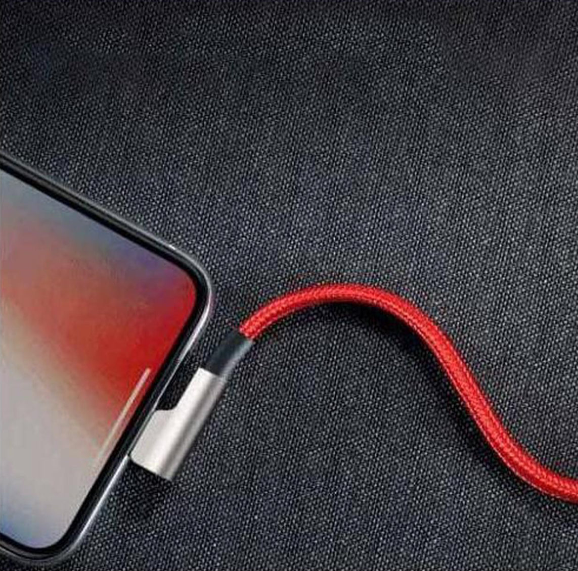 AUKEY Lightning to USB-A Right Angle Fast Charging Cables (6.6' Black + 6.6' Red Braided Mixed - 2pk) CB-AL01 - Black/Red