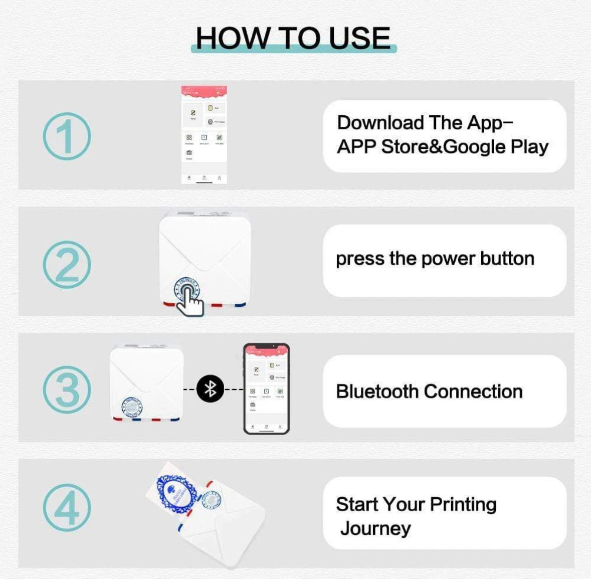 Phomemo M02S Mobile Mini Bluetooth Pocket Printer Compatible with iOS & Android