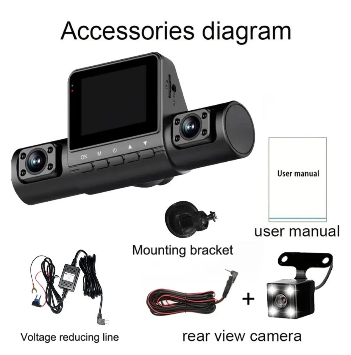 Special Savings, 4 Channel Dash Cam, 1080P Car Camera, Front Rear Left Right, IR Night Vision, Loop Recording, Motion Detection, Full HD, Vehicle Camera Clearance & Promo | Plastic, Black，32GB