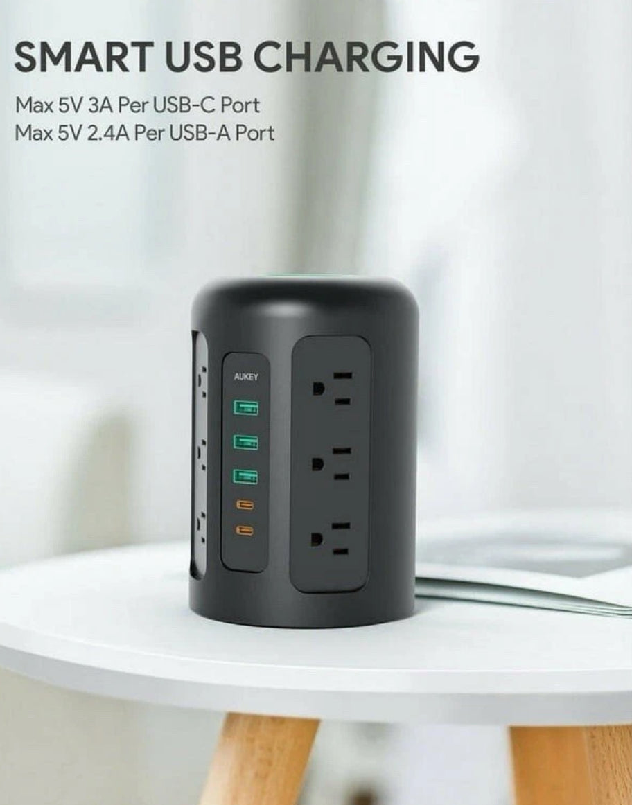 AUKEY PowerHub XL 12 Socket Power Hub AC USB USB-C Surge Protector PA-S24