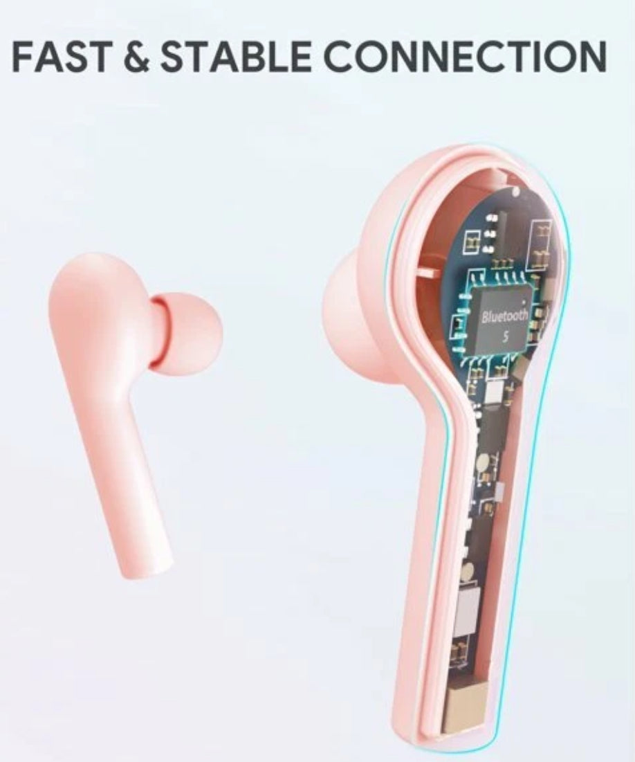 AUKEY True Wireless Earbuds, Bluetooth 5 Headphones with Immersive Sound, 30-Hours Playtime, USB C Quick Charge, IPX6 Water-Resistant, Noise Cancelling Mics Earphones for iPhone and Android