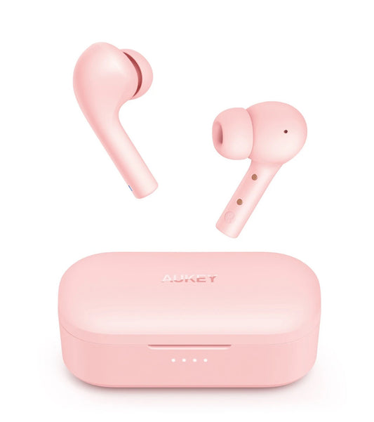AUKEY True Wireless Earbuds, Bluetooth 5 Headphones with Immersive Sound, 30-Hours Playtime, USB C Quick Charge, IPX6 Water-Resistant, Noise Cancelling Mics Earphones for iPhone and Android