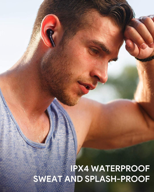 AUKEY EP-T21 True Wireless Earbuds, Bluetooth 5 Headphones with Immersive Sound, 30-Hour Playtime, Wireless Charging Case, USB-C Quick Charge, IPX6 and Noise Cancelling Mics