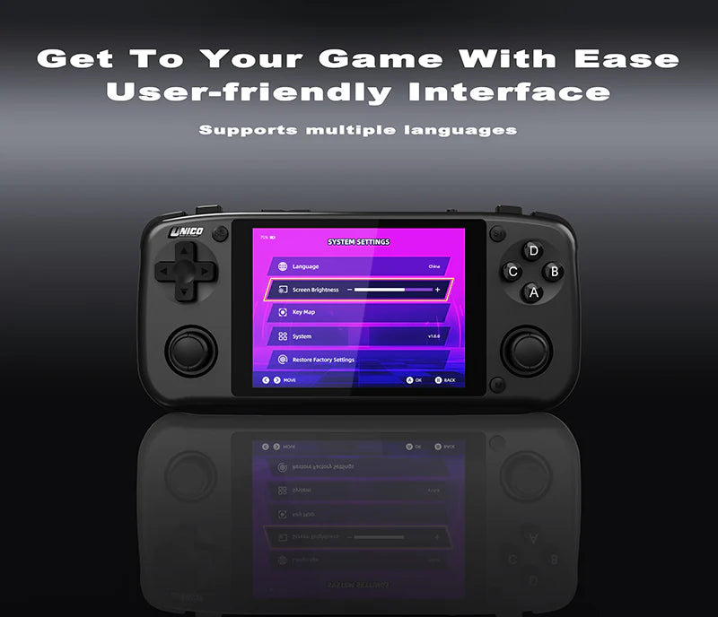 UNICO Game Pocket Player with 40 SNK Classic Games Pre-Installed, Handheld Gaming Console, 3500mAh Rechargeable Battery, Pick up and Play, Ideal for Casual Gamers and Nostalgic Enthusiasts