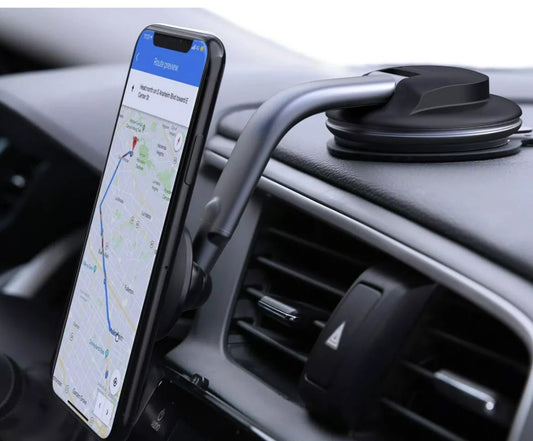 Aukey Phone Holder for Car, [ Powerful Magnets & Military-Grade Suction] Car Phone Holder Mount Dashboard Windshield Cell Phone Holder Phone Stand for Car iPhone Android Automobile Cradle