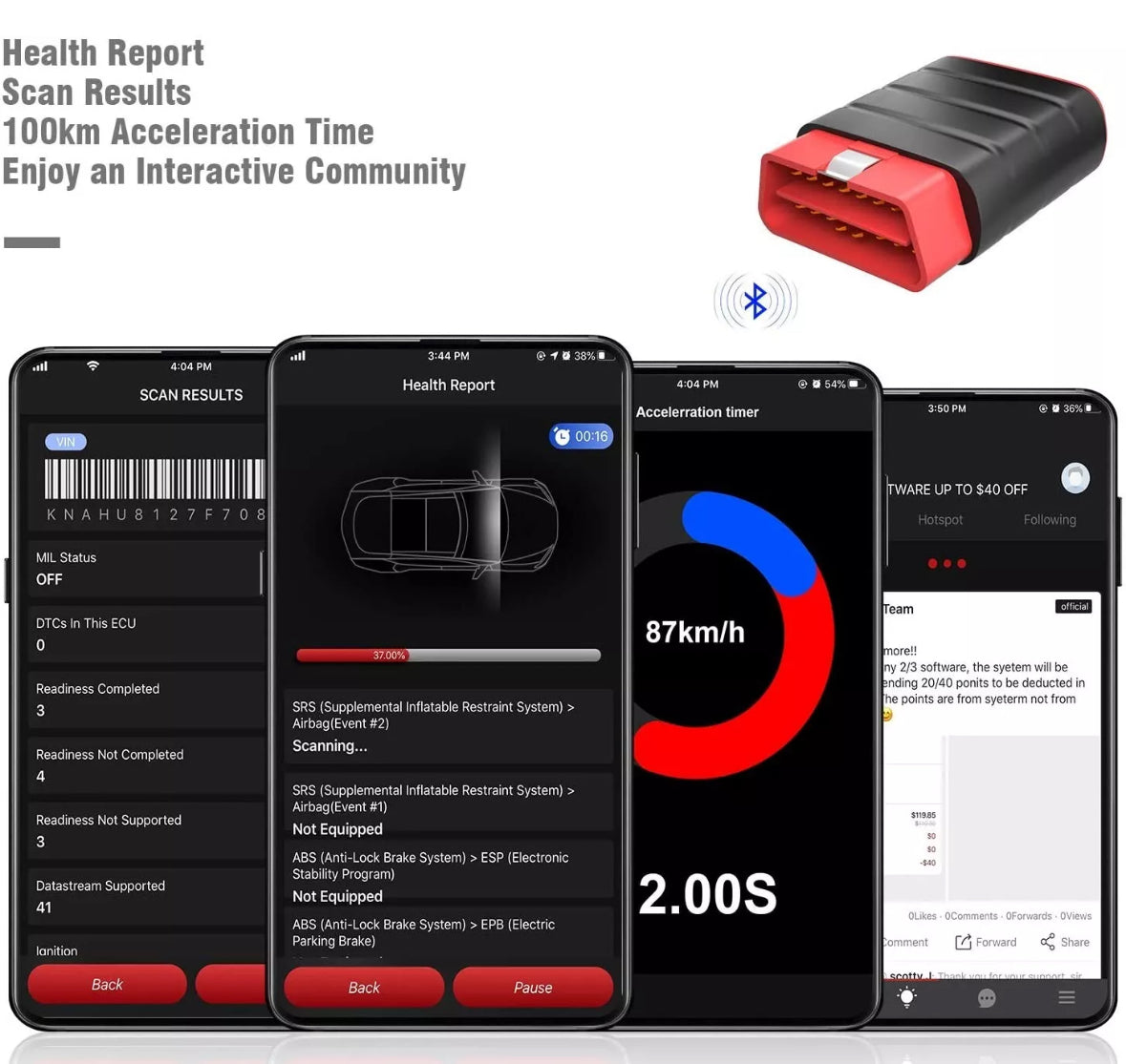 ThinkDriver Bluetooth Code Reader,OBD2 Scanner Diagnostic Tool for iOS Android