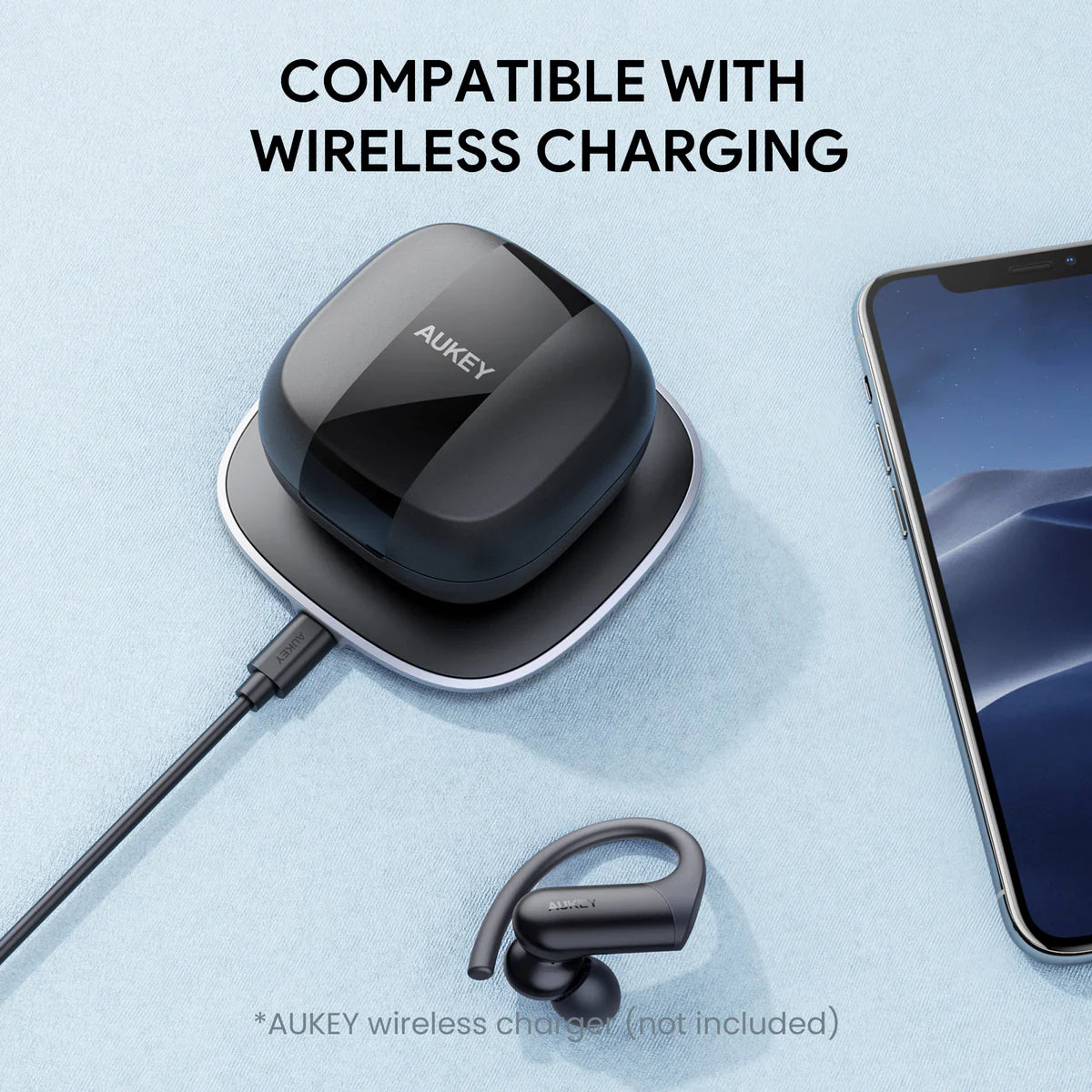 Aukey EP-T32 Wireless Earbuds Charging Elevation Over-Ear IPX8 With CVC 8.0