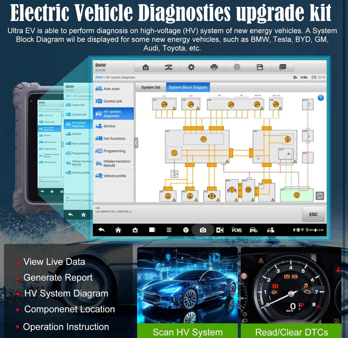 Autel MaxiSys Ultra EV 2025 TOP Diagnostic 5-in-1 VCMI Programming Tool