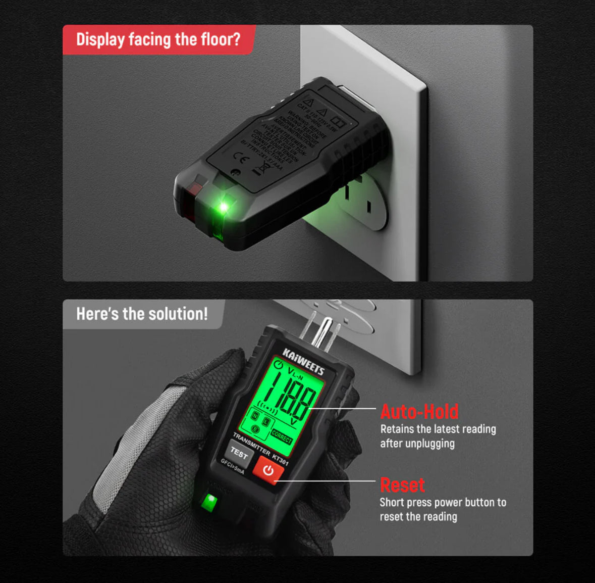 KAIWEETS KT301P CIRCUIT BREAKER FINDER