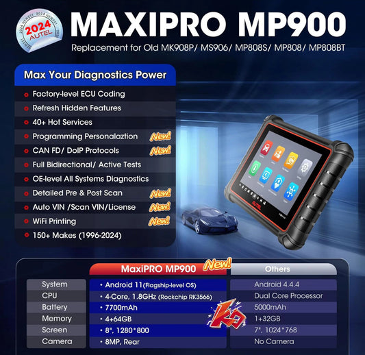 Autel MaxiPRO MP900 Full System Car Coding Diagnostic Bidirectional Scanner