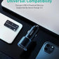 AUKEY Car Charger Adapter,36W Metal Dual USB Fast Car Charger with Blue LED