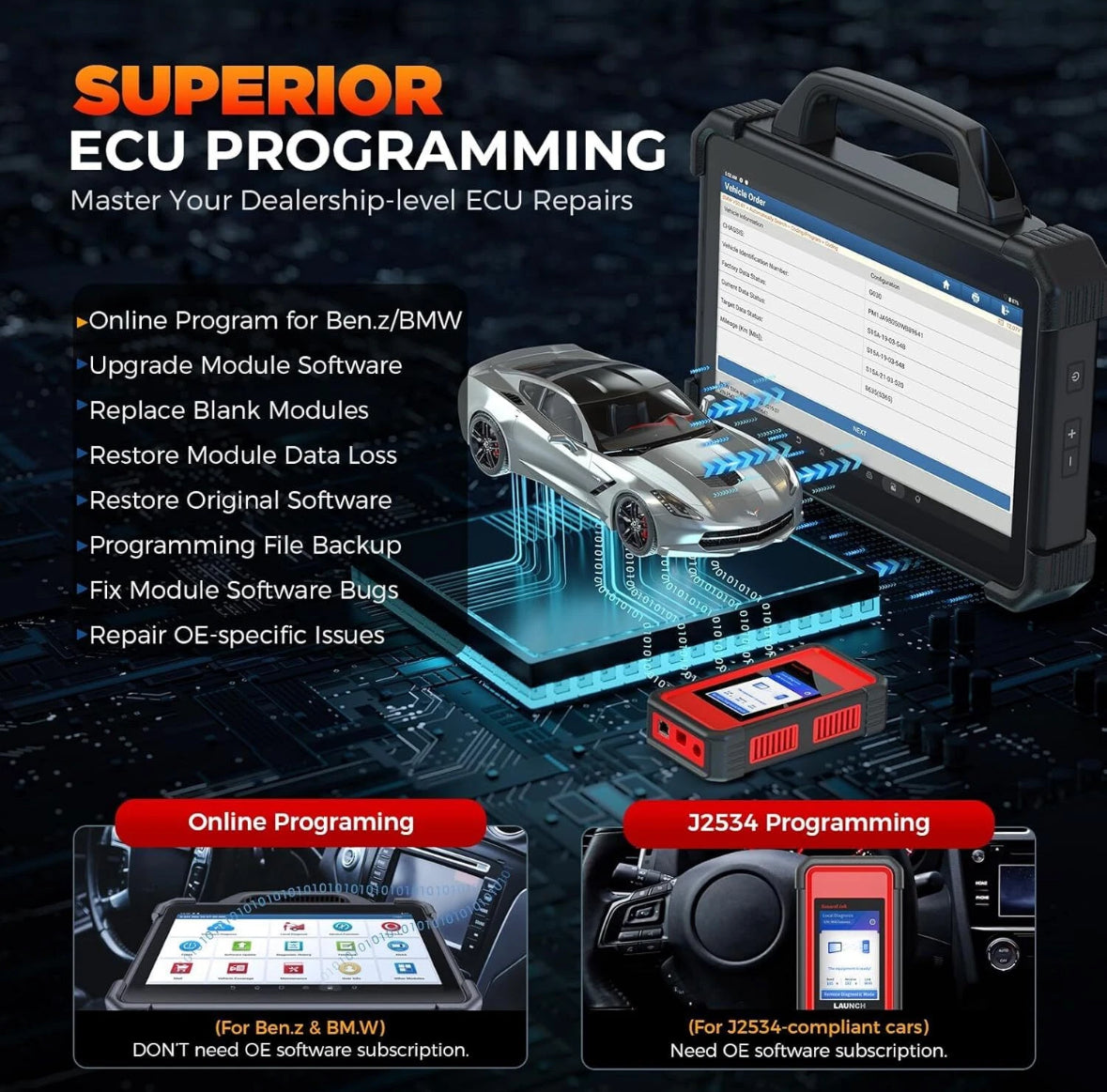 LAUNCH X431 PAD VII ELITE PAD7 PRO Diagnostic Scan Key Programming Coding & 2 Years Free Update