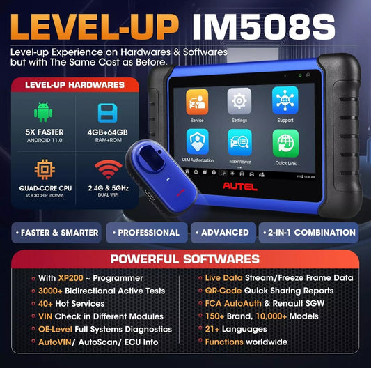 Autel MaxiIM IM508S XP200 Advanced Diagnostic Scanner &Key Programming Tool，1 Year Free Update