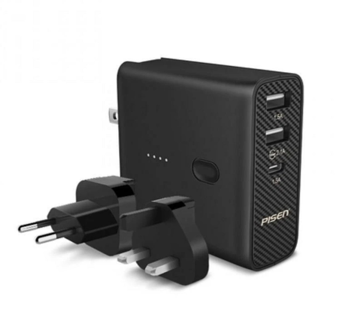 PISEN PowerCombo AC5000 Portable Charger, External Battery, USB 2 Outputs, You Save Time, Use the Stylish Mobile Phone Design, Tablet PC Powerbank