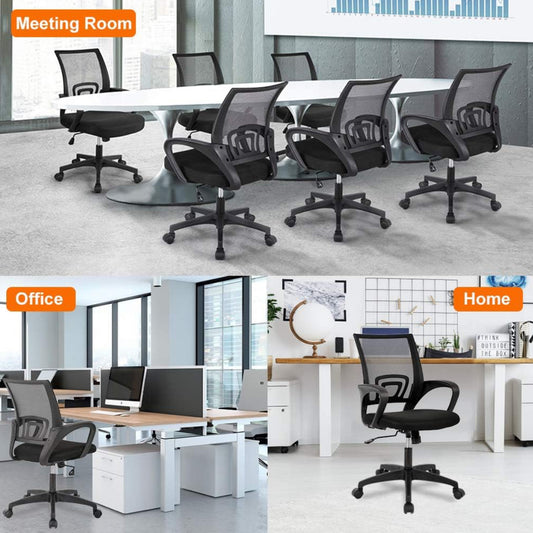 Home Office Chair Ergonomic Desk Chair Mesh Computer Chair with Lumbar Support Armrest Executive Rolling Swivel Adjustable Mid Back Task Chair for Women Adults