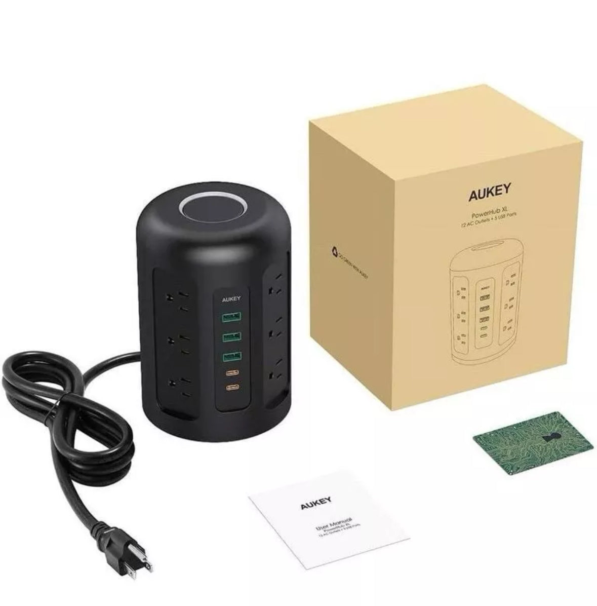AUKEY PowerHub XL 12 Socket Power Hub AC USB USB-C Surge Protector PA-S24