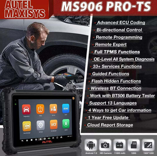 Autel Maxisys MS906Pro-TS Diagnostic Scanner Full Complete TPMS Servics Program