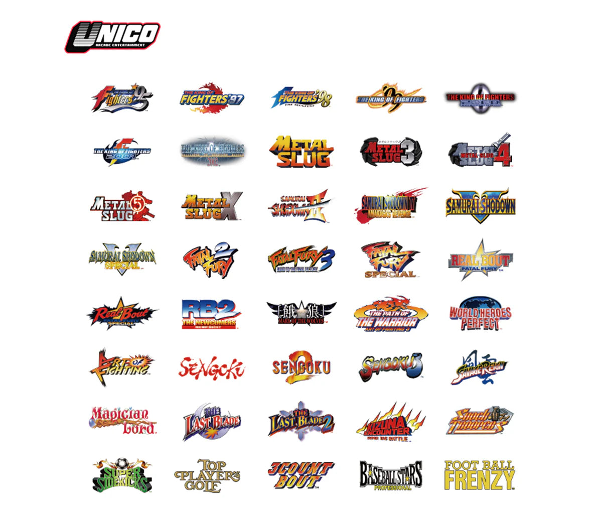 UNICO Game Pocket Player with 40 SNK Classic Games Pre-Installed, Handheld Gaming Console, 3500mAh Rechargeable Battery, Pick up and Play, Ideal for Casual Gamers and Nostalgic Enthusiasts