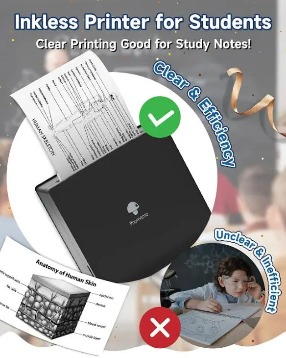 Phomemo Sticker Printer - M02 Label Maker Portable Bluetooth Thermal Sticker Printer for Notes, Gifts, Journals, Planners, Scrapbooking, and Creative Projects